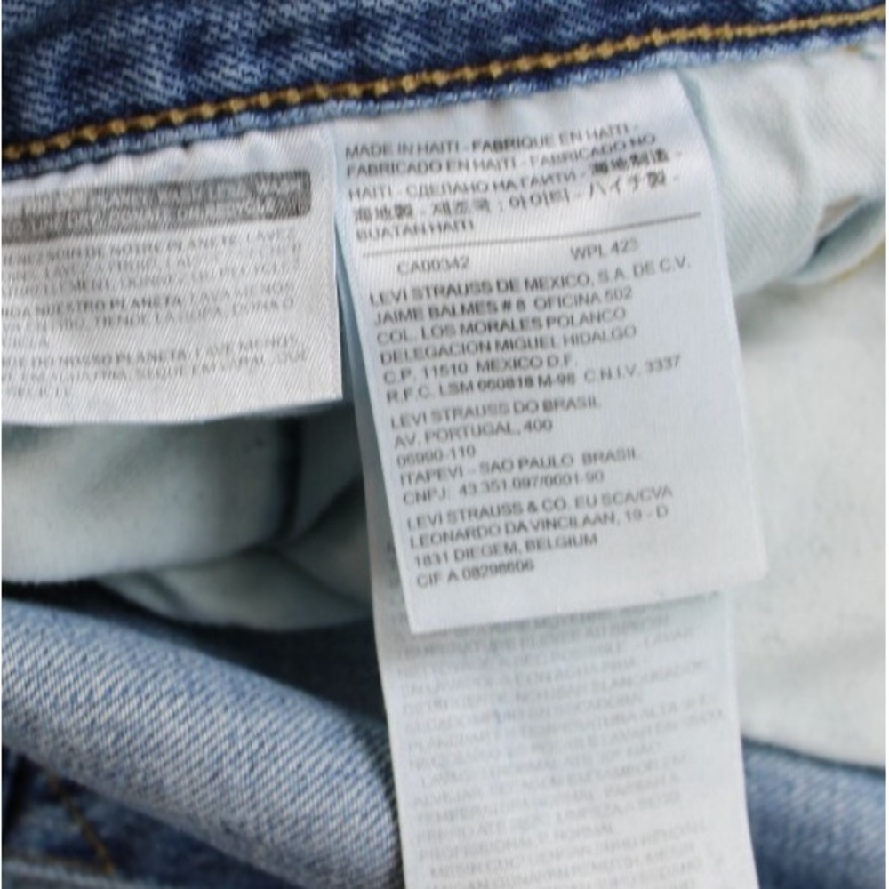 Levis 505 Jeans Mens 38 x 30 Blue 100% Cotton Regular Fit Straight Fly Button - Picture 6 of 10